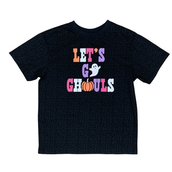 Good Times Great Adventures Lets Go Ghouls Graphic Tee Black Leopard Print M - Picture 1 of 3